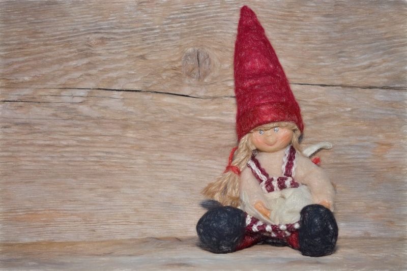indoors, holiday - event, clothing, children only, costume, one person, Imp, wood, human representation, portrait, Drawing, wood - material, childhood