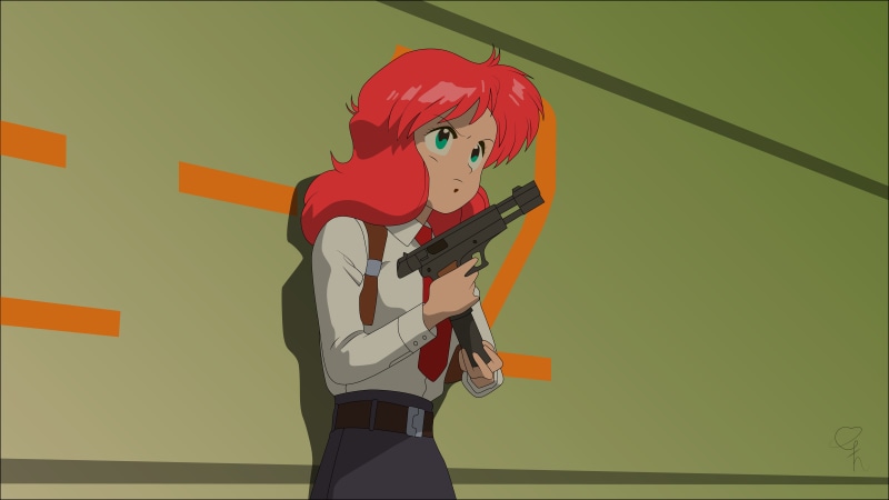 Bubblegum crisis, gun, Nene Romanova, 8K