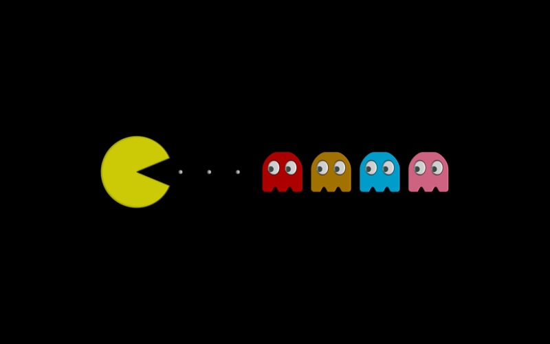hd, 1080P, black, pacman, video games