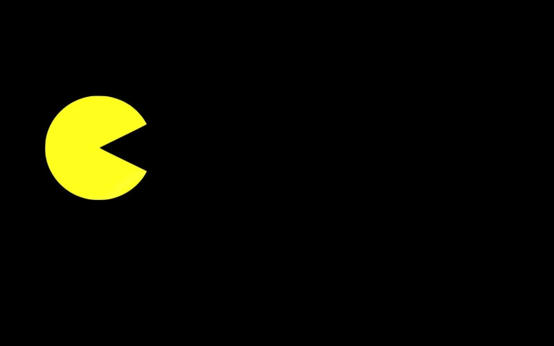 game, 720P, simple, pacman, background, black background, black