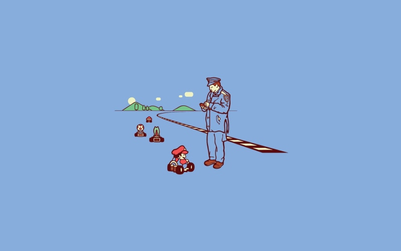 video games, minimalism, 720P, Mario Kart, Super Mario