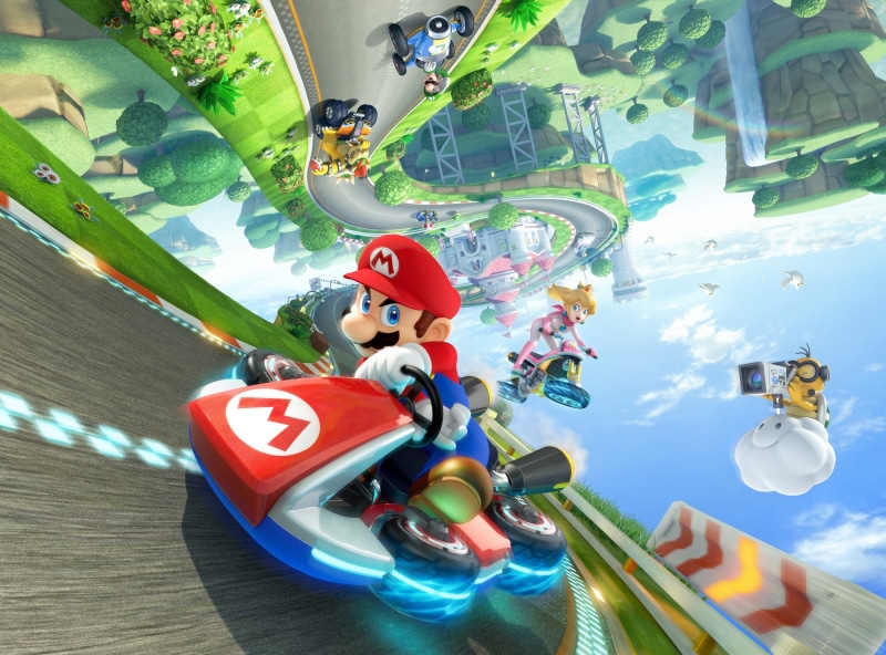 text, car, Games, Mario Kart 8, representation, kart, nature, close-up, large group of objects, day, Mario, still life, high angle view, no people, 2K