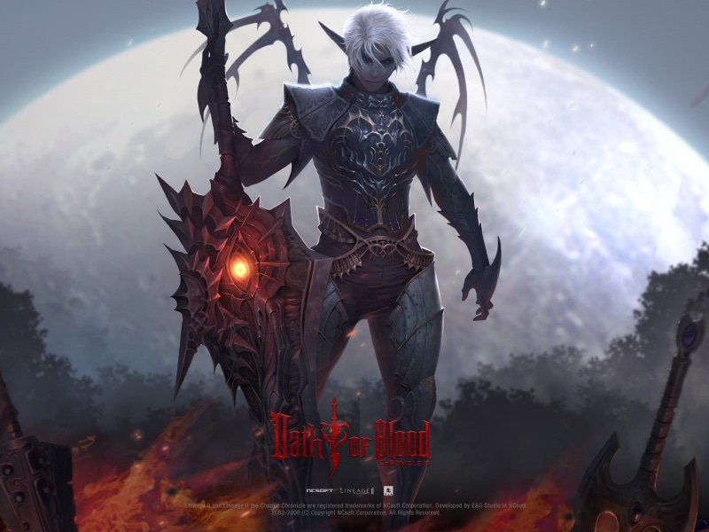 fantasy art, Moon, weapon, elves, Lineage, 720P, Lineage II, fire, video games
