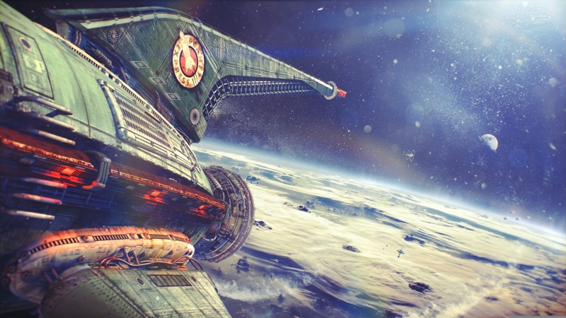 1080P, ship, art, space, flight, Planet Express, figure, Futurama, planet