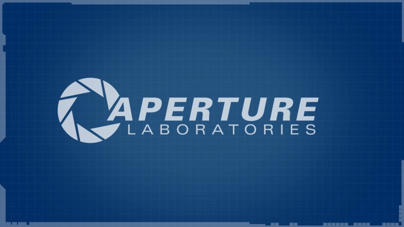 Aperture Laboratories, no people, western script, wireless technology, non-western script, communication, blue, information, Portal (game), sign, Portal 2