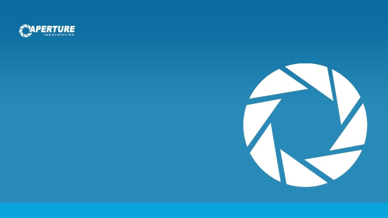 1080P, blue background, video games, Aperture Laboratories, minimalism, Portal (game)