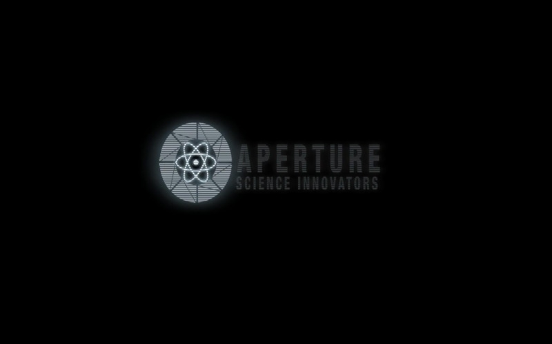 cut out, geometric shape, Portal (game), copy space, creativity, Portal 2, black background, illuminated, simple background, logo, Aperture Laboratories