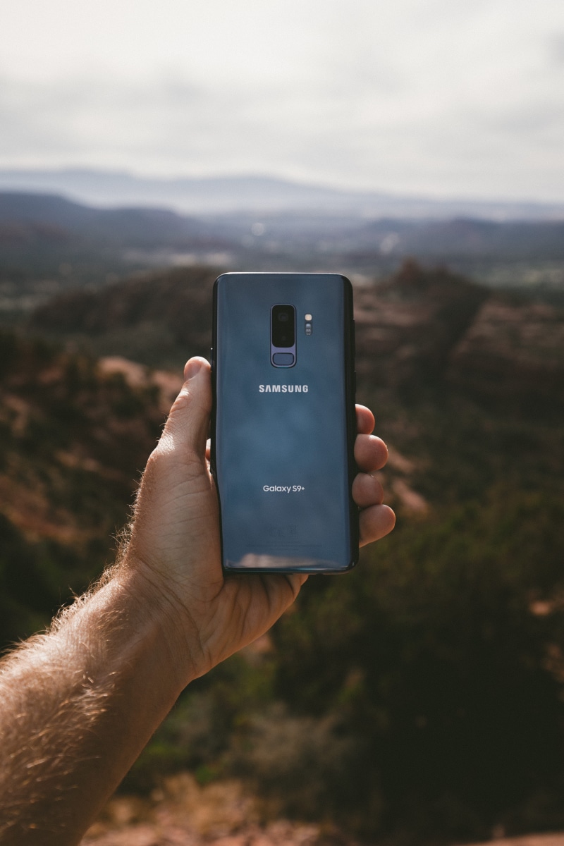 5K, samsung phone, galaxy s9+, human hand, electronic, portable information device, communication, technology, travel photography, galaxy, travel, phone