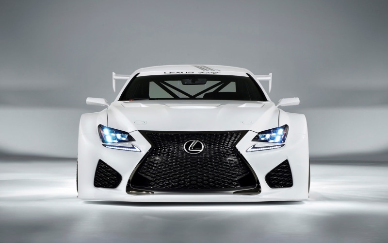 gray background, Lexus, Lexus RC-F GT3 Concept, retro styled, land vehicle, no people, competition, studio shot, black color, silver colored, Lexus RC F