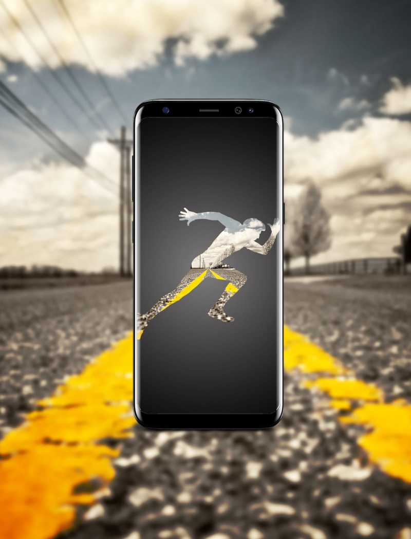 galaxy s8, sky, sport, black, close-up, water, yellow, athlete, wireless technology, technology, mobile phone, day, galaxy, 1080P, electronic, communication