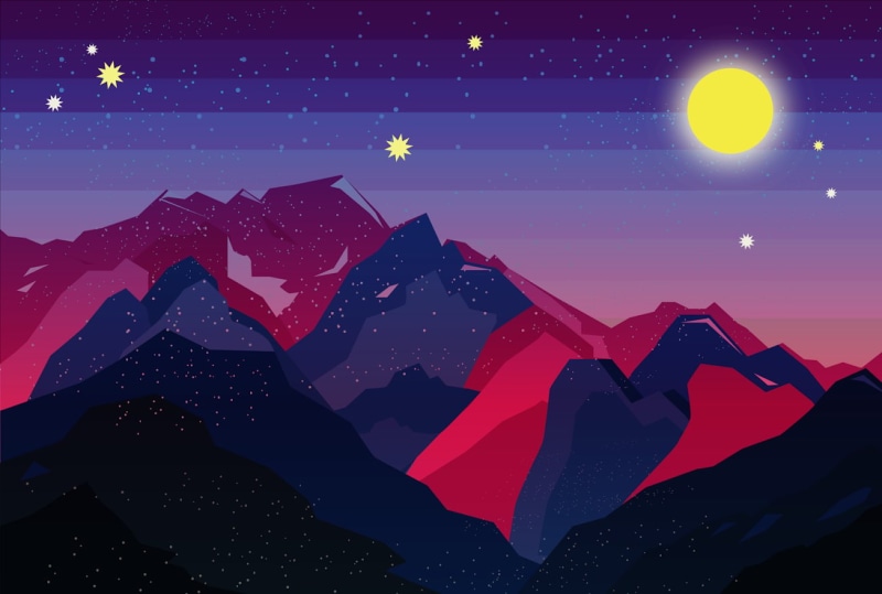 tranquility, mountain, sunrise, pink, winter, outdoors, scenics - nature, beauty in nature, material minimal, astronomy, star - space, Google, 720P, tranquil scene