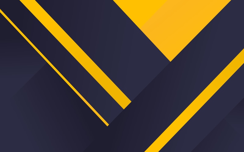 Yellow, Geometric, Material, Dark background, HD, 4K, Minimal, 4K