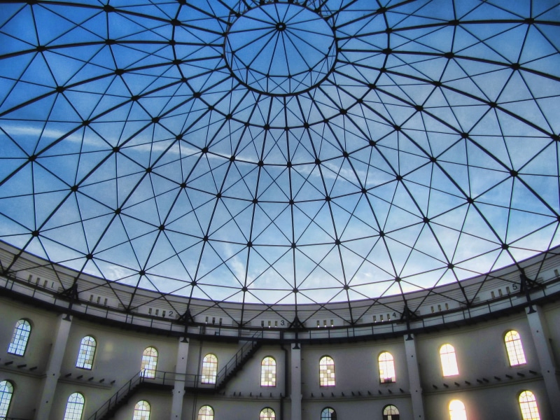 sky, leipzig, modern, geometric shape, 2K, station, building, dome, transportation, outlook, glass - material, indoors, no people, built structure, ceiling