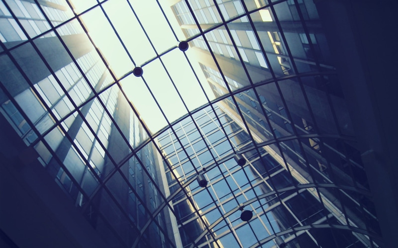 dog, modern, skylight, building, digital composite, no people, sky, directly below, 1080P, glass, backgrounds, day, glass - material, built structure