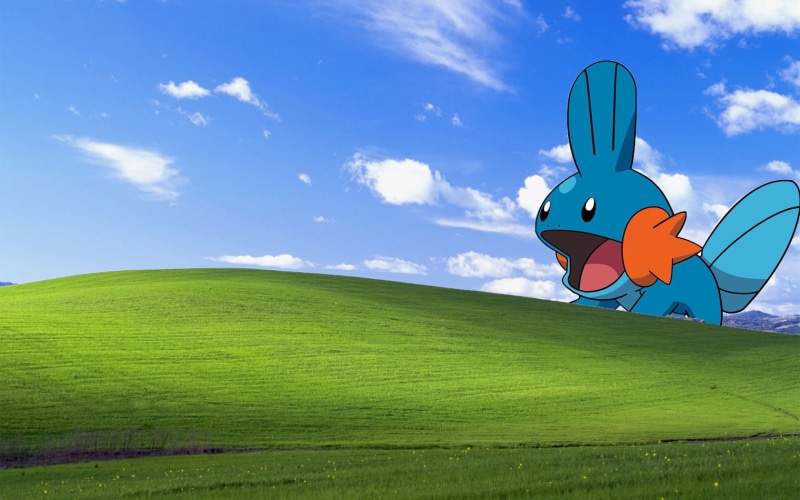 xp, bliss, pokemon, hd, windows, art, x, mudkip, technology, 720P, microsoft