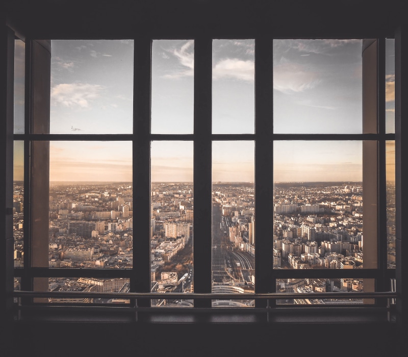 day, glass, no people, transparent, frame, brown, skyscraper, window frame, panel, cloud - sky, architecture, nature, inside, building, cityscape, glass - material