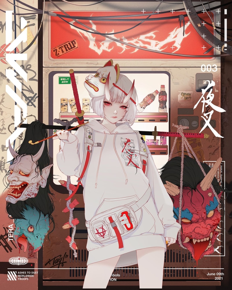 cyberpunk, 720P, school uniform, anime girls, Gharliera, cybernetics