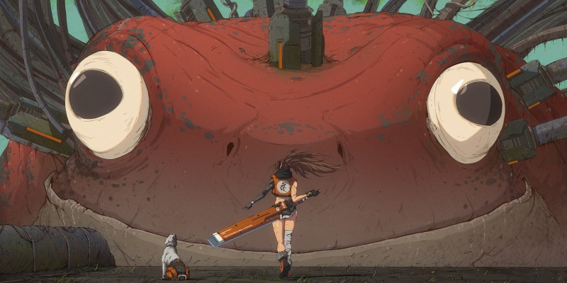 sword, 1080P, cybernetics, science fiction, women, dog, frog, wires, futuristic