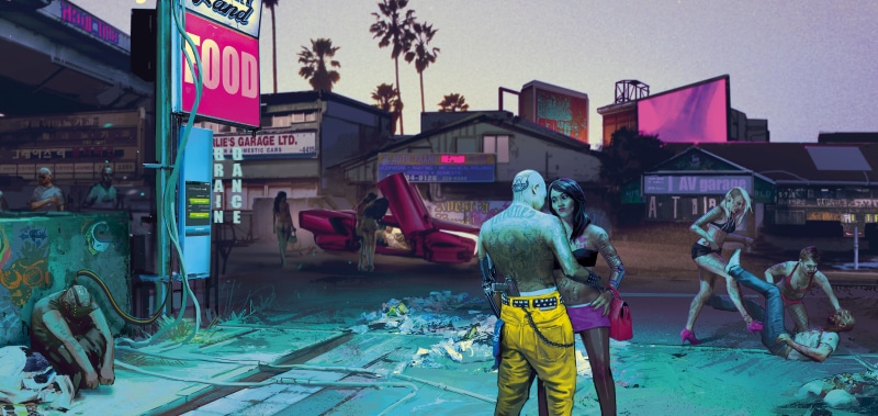 People, Neon, Gang, Concept Art, Art, Street, 5K, Cyberpunk, Video game, CD Projekt RED, The game, Cyberpunk 2077, The city, 2077