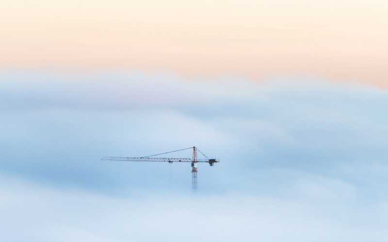 720P, clouds, cranes (machine)