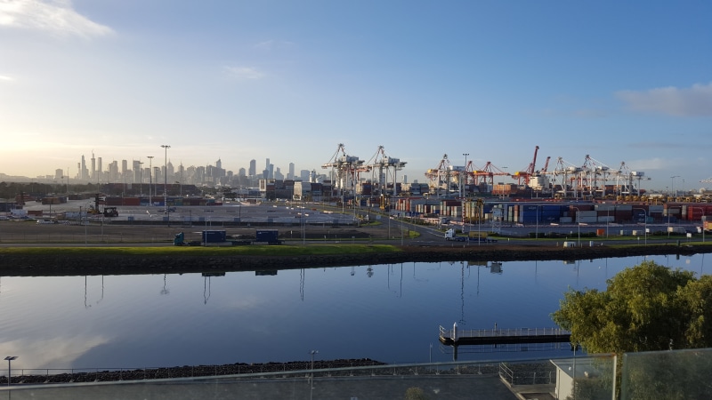 river, container ship, trucks, Australia, Melbourne, cranes (machine), Victoria, 5K