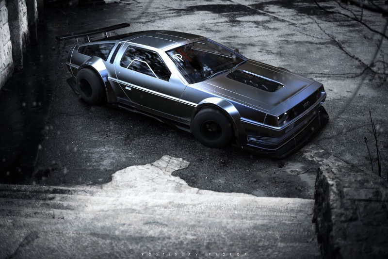 Concept Art, DeLorean, Transport and Vehicles, 1080P, DMC 12 DeLorean, Auto, DeLorean DMC-12, Machine, DMC 12, by Rostislav Prokop, Rendering, Rostislav