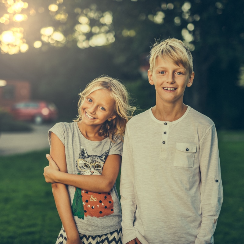 casual clothing, positive emotion, sister, 4K, park, bonding, affinity, two, summer, family, looking at camera, outdoor, child, love, girl, women, children