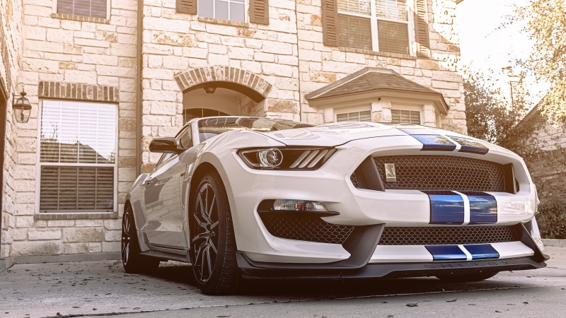 Shelby GT350, depth of field, 2K, Ford Mustang Shelby, car