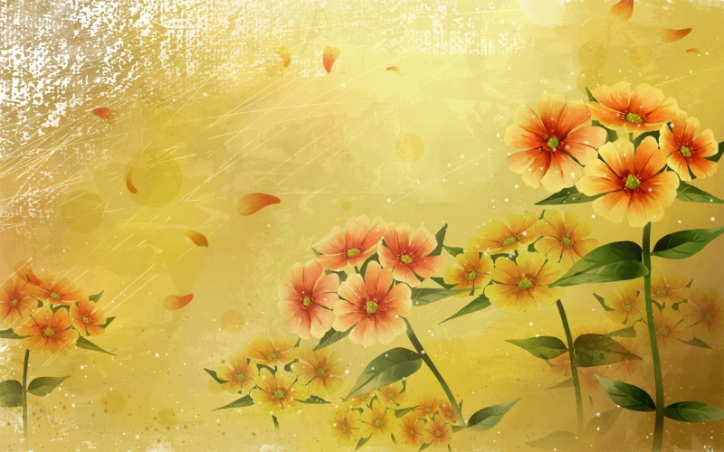 colorful, 3d and abstract, dream, autumn, abstract, textures, 1080P, colors, warm, flowers