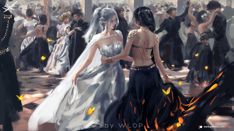 WLOP, anime girls, 720P