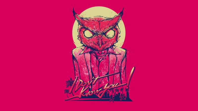 video games, pink, Hotline Miami, owl, 1080P