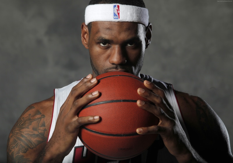 LeBron James, determination, studio shot, portrait, NBA, gray background, strength, sport, gray, looking at camera, one person, Cleveland Cavaliers, front view