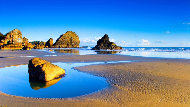 summer, land, tranquility, bay, nature, rock, water, sky, horizon over water, tranquil scene, solid, landscapes, 4K, hd, beauty in nature, blue, sandy