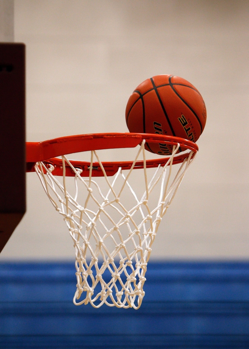 red, game, backboard, sports equipment, ball, court, basketball basket, close-up, shoot, indoors, hoop, action, net - sports equipment, basketball - ball