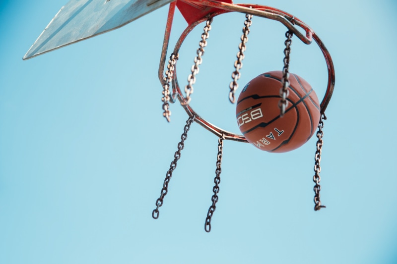 Falling, basket court, Game, rope, Net, net - sports equipment, art and craft, match, success, hanging, ball, Basket, sky, hoop, target, through, basketball hoop