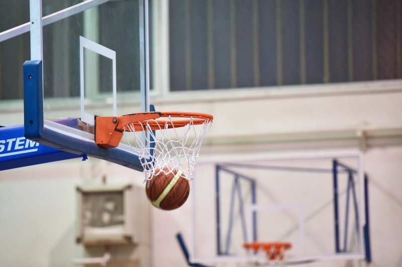 glass - material, built structure, metal, hanging, sport, 1080P, game, arena, time, close-up, team, brown, basketball Hoop, lapse, basketball - ball, day