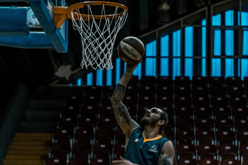 sport, player, man, portrait, one person, hoop, basketball player, indoors, sports clothing, Basketball Hoop, arms raised, headshot, looking, 5K, limb