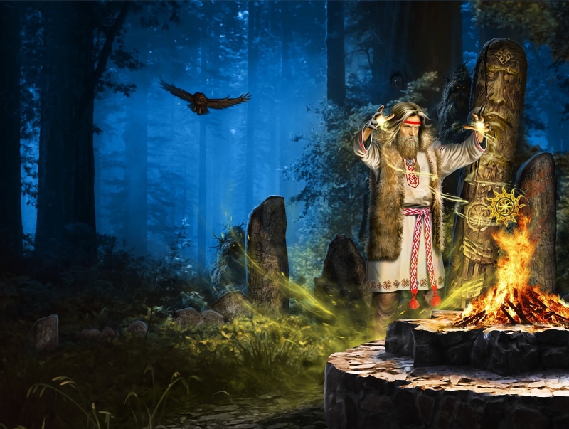 1080P, Forest, Paganism, Idol, Owl, The sorcerer, Fire, Kolovrat