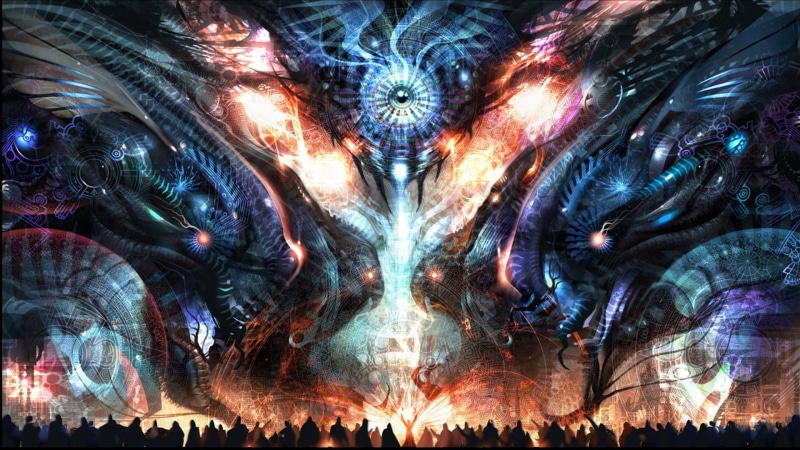 fantasy, alien, gathering, movie, 1920x1080, 1080P, blue, robot, mage, red, wizard, black