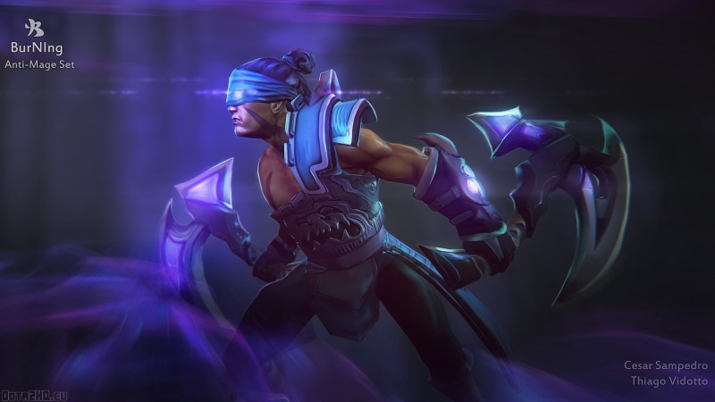 adult, blue, imagination, dark, backgrounds, anti-mage, sport, indoors, headwear, dota, helmet, futuristic, radiation, young adult, competition