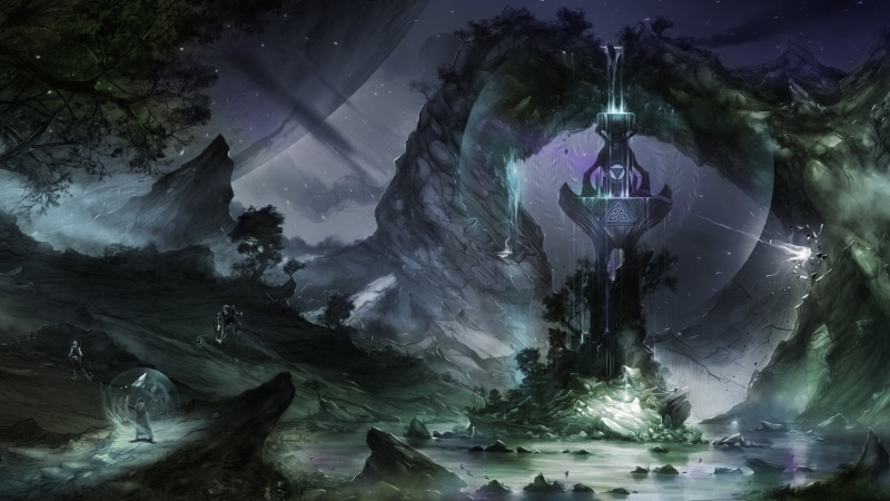Magic, beauty in nature, Dark, digital composite, art and craft, rock, outdoors, power in nature, Wizard, 1080P, creativity, land, illuminated, nature