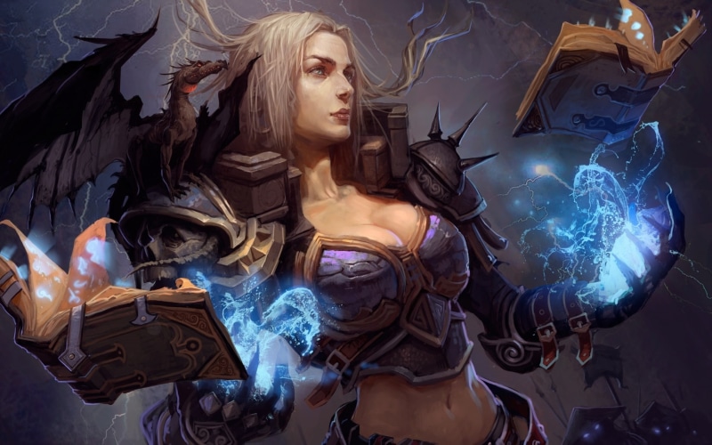 mage, dragon, 1080P, fantasy, sorcerer, rune, magic, witch, spell