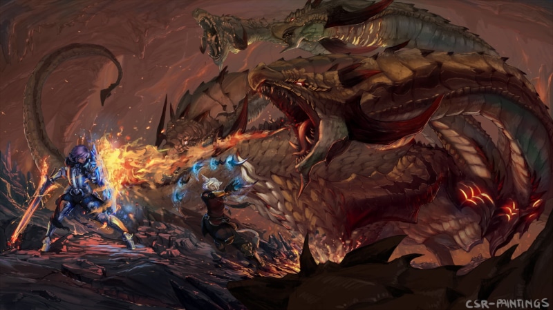 full frame, Sword, backgrounds, physical geography, Fantasy, pattern, Hydra, textured, high angle view, close-up, craft, Battle, Creature, multi colored