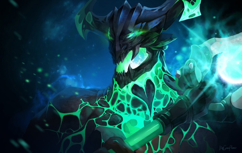 sea life, underwater, Outworld devourer, green color, video games, glass - material, animals in captivity, nature, turquoise colored, Dota 2, dota, illuminated