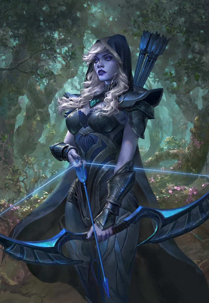 digital art, artwork, women, 720P, white hair, Dota 2, Drow Ranger, video games, portrait display, archer, Artifact