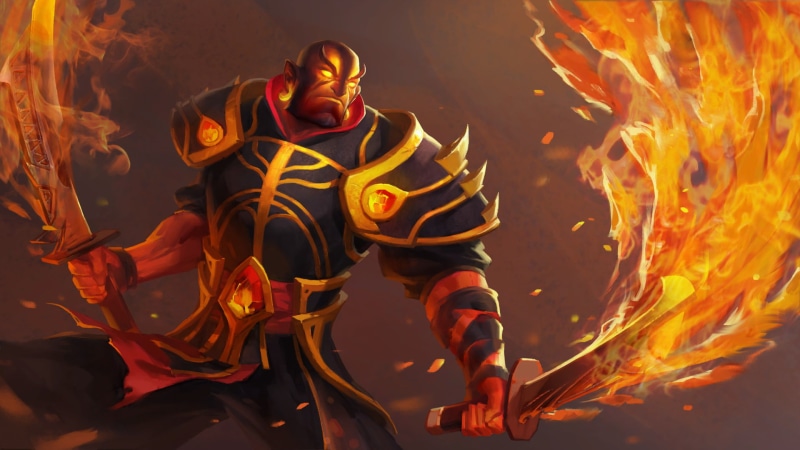armor, one person, night, Dota 2, fantasy art, Defense of the ancient, fire, men, Ember Spirit, orange color, illuminated, Valve, real people, burning