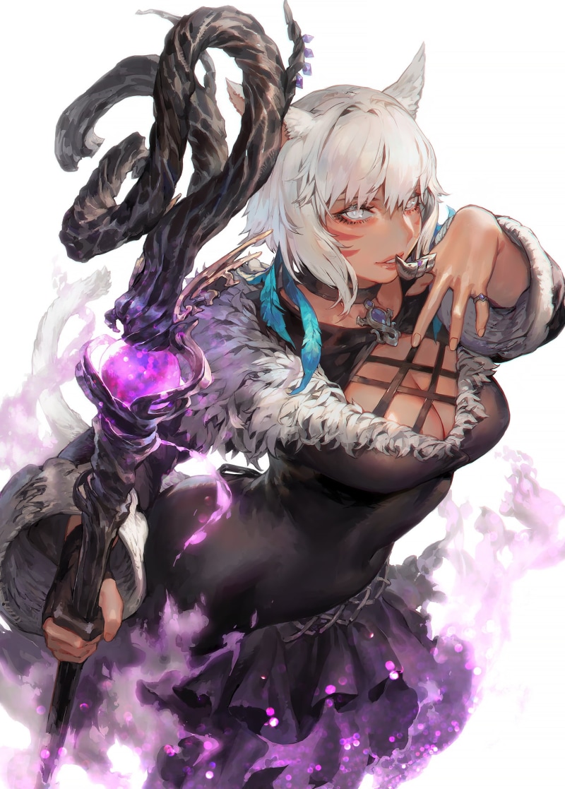 Final Fantasy XIV, 1080P, anime, Final Fantasy XIV: A Realm Reborn, simple background, Aoin, anime girls
