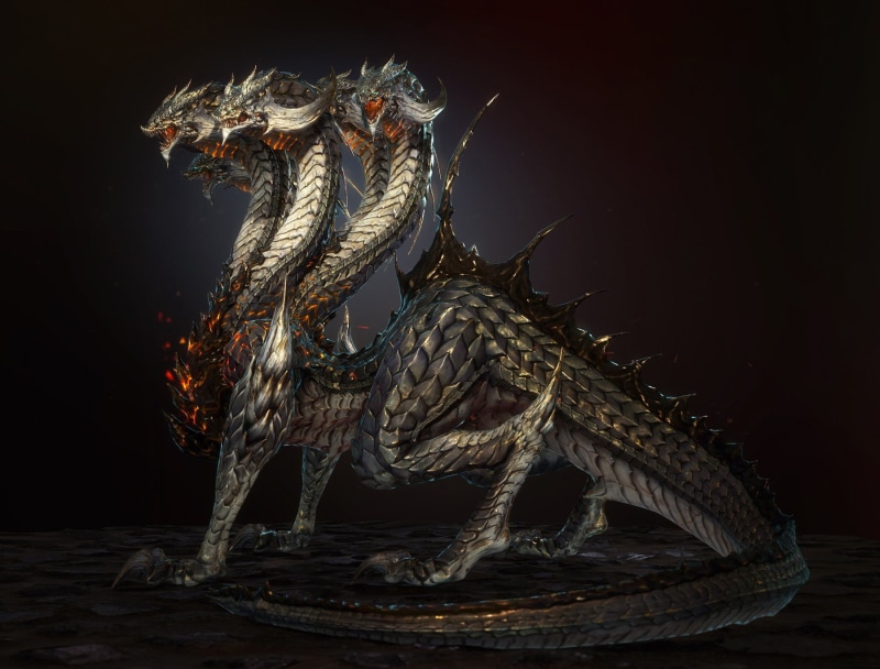 close-up, studio shot, backgrounds, group of animals, night, reptile, headed, creativity, history, animal themes, Final Fantasy XIV: A Realm Reborn
