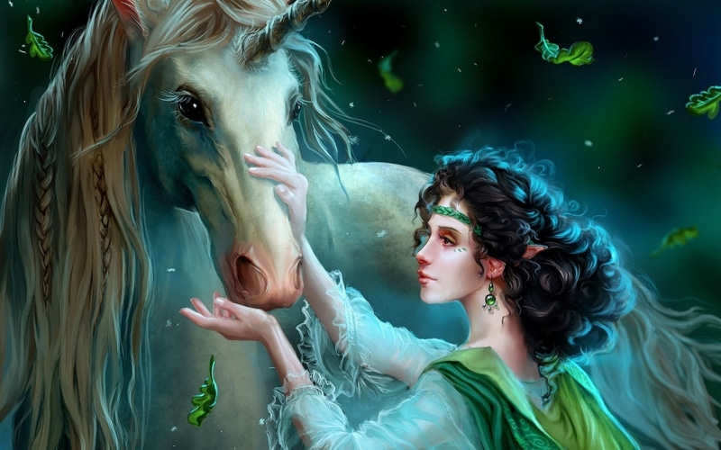 1080P, Fantasy, Unicorn, Girl