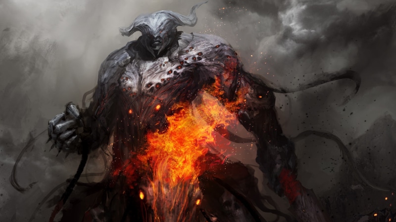 souls, dark fantasy, Four Horsemen of the Apocalypse, warrior, fantasy art, 1080P, war, stone, demon, fire